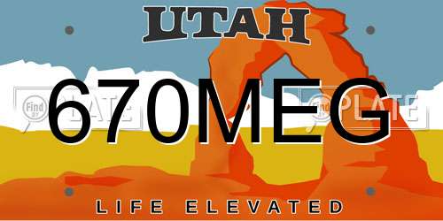670MEG Utah License Plate