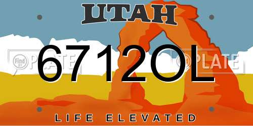 6712OL Utah License Plate