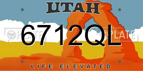 6712QL Utah License Plate