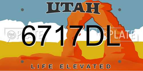6717DL Utah License Plate