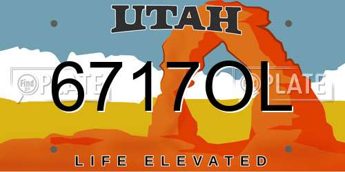 6717OL Utah License Plate