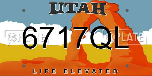 6717QL Utah License Plate