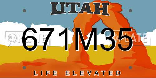 671M35 Utah License Plate