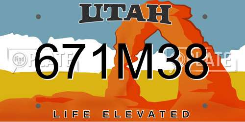 671M38 Utah License Plate