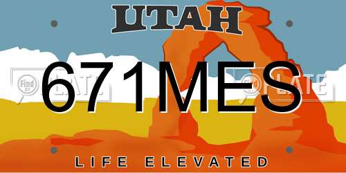 671MES Utah License Plate