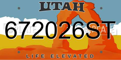 672026ST Utah License Plate
