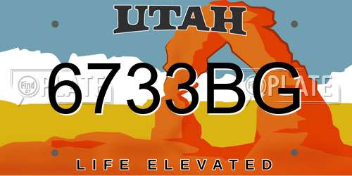 6733BG Utah License Plate