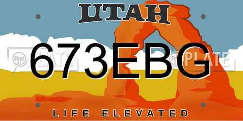 673EBG Utah License Plate