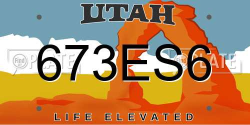 673ES6 Utah License Plate