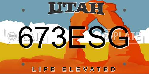 673ESG Utah License Plate
