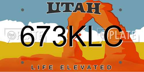 673KLC Utah License Plate