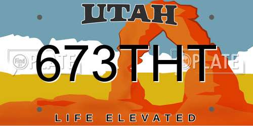 673THT Utah License Plate