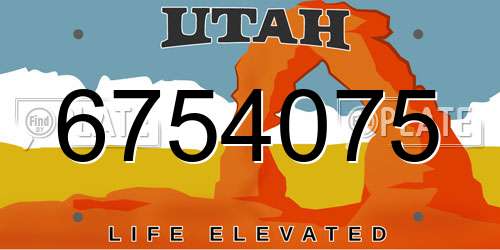 6754075 Utah License Plate