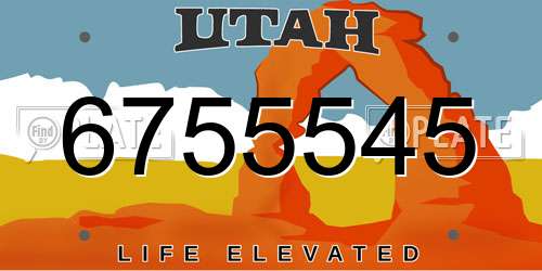 6755545 Utah License Plate