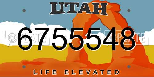 6755548 Utah License Plate