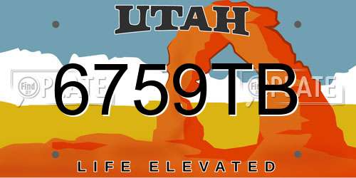 6759TB Utah License Plate