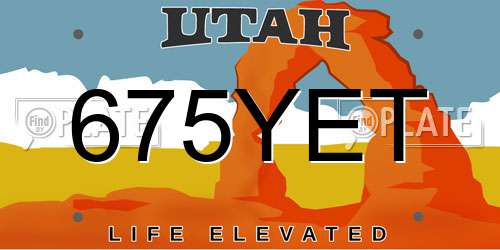 675YET Utah License Plate