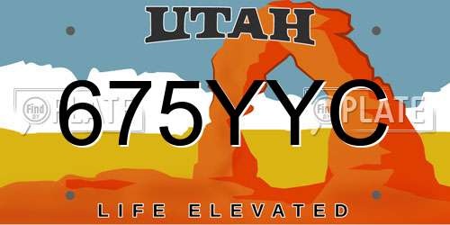 675YYC Utah License Plate