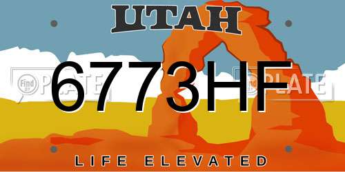 6773HF Utah License Plate