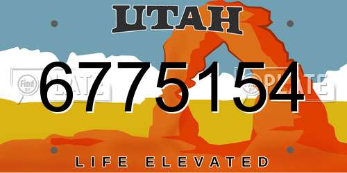 6775154 Utah License Plate