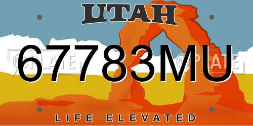 67783MU Utah License Plate