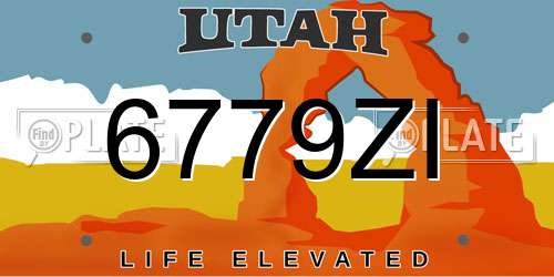 6779ZI Utah License Plate