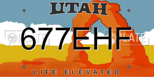 677EHF Utah License Plate