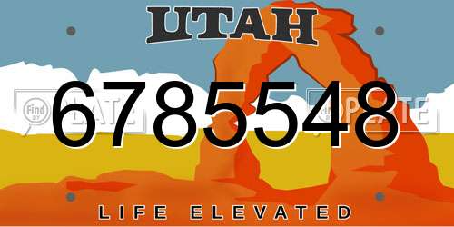 6785548 Utah License Plate