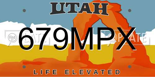 679MPX Utah License Plate