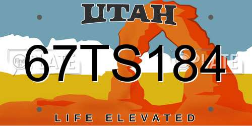 67TS184 Utah License Plate