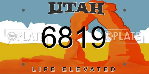 6819 Utah License Plate