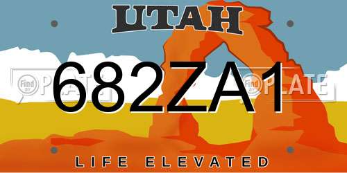 682ZA1 Utah License Plate