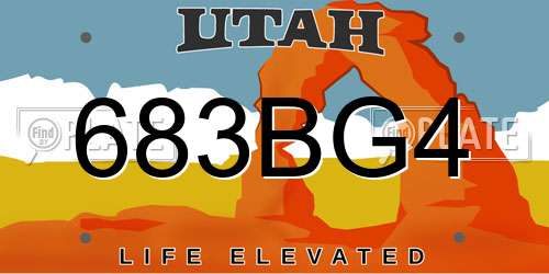 683BG4 Utah License Plate