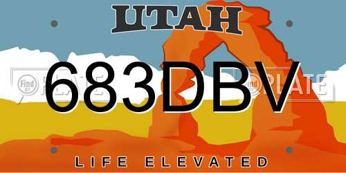 683DBV Utah License Plate