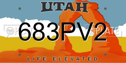683PV2 Utah License Plate
