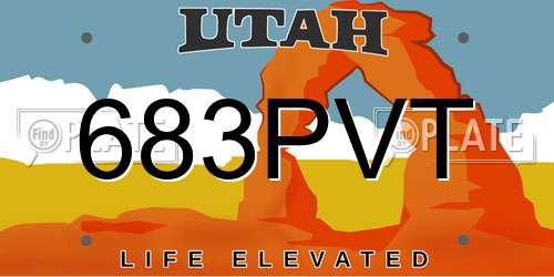 683PVT Utah License Plate