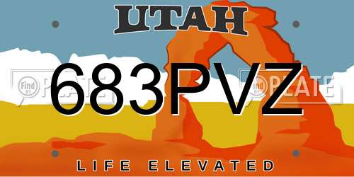 683PVZ Utah License Plate