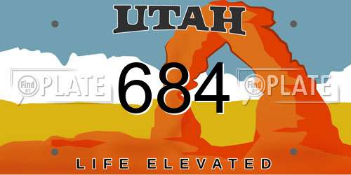 684 Utah License Plate