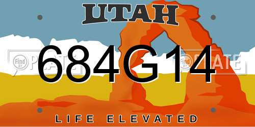 684G14 Utah License Plate