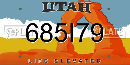 685I79 Utah License Plate