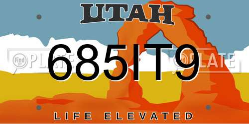 685IT9 Utah License Plate