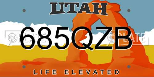 685QZB Utah License Plate