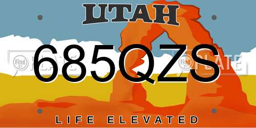 685QZS Utah License Plate
