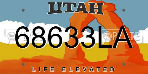 68633LA Utah License Plate