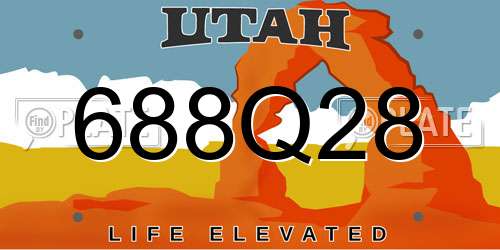 688Q28 Utah License Plate