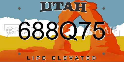 688Q75 Utah License Plate