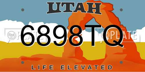 6898TQ Utah License Plate