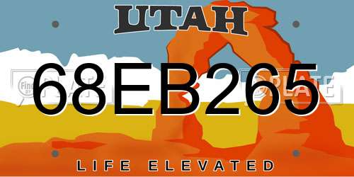 68EB265 Utah License Plate