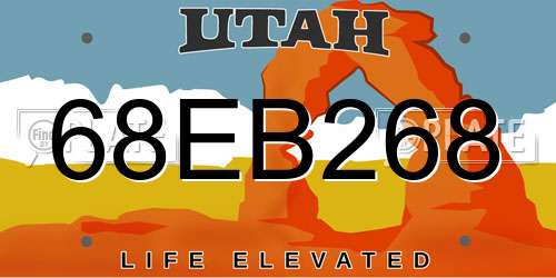 68EB268 Utah License Plate