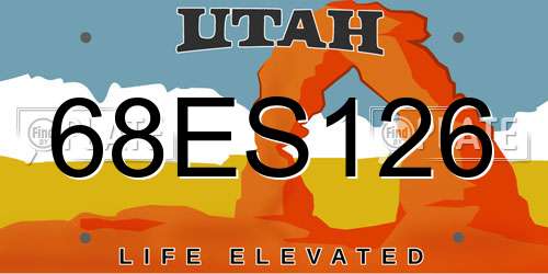 68ES126 Utah License Plate